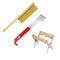 3pcs Bee Hive Tools for Beekeepers, Stainless Steel J Hook Frame Lifter & Scraper, Bee Hive Frame Grip Holder Lifter, Beekeeping Brush with Wooden Handle