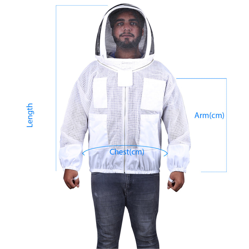 Beekeeping Bee Jacket 3 Layer Mesh Hood Beekeeping Jacket for Beekeeper