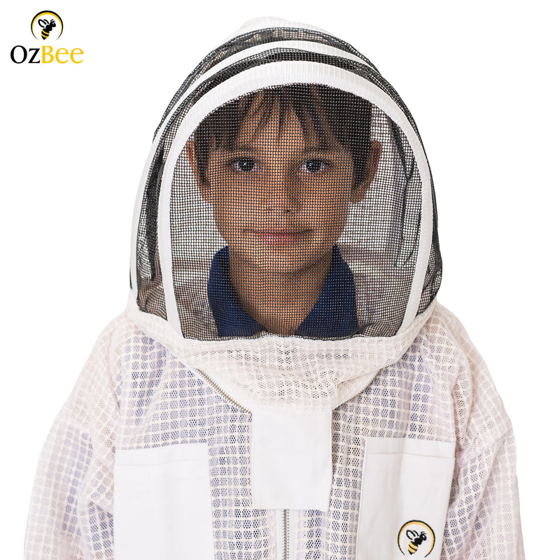 OZBEE Beekeeping Kids Suit 3 Mesh Layer Beekeeper Protective Gear