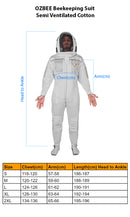 OZBEE Beekeeping Suit Semi Ventilated Cotton