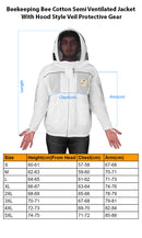 Beekeeping Bee Cotton Semi Ventilated Jacket With Hood Style Veil Protective Gear