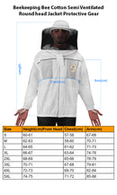 Beekeeping Bee Cotton Semi Ventilated Round head Jacket  Protective Gear