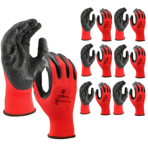 Work Gloves Latex Coated General Purpose Hand Protection Garden Mechanic 6 Pairs - Ozee beekeeping Supplies