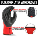 Work Gloves Latex Coated General Purpose Hand Protection Garden Mechanic 6 Pairs - Ozee beekeeping Supplies