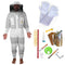 Beekeeping Starter Kit For Beekeepers With OZ Bee Premium 3 Layer Mesh Ventilated Round Head Suit Protective Gear