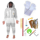 Beekeeping Starter Kit For Beekeepers With OZ Bee Premium 3 Layer Mesh Ventilated Hoodie Style Suit Protective Gear