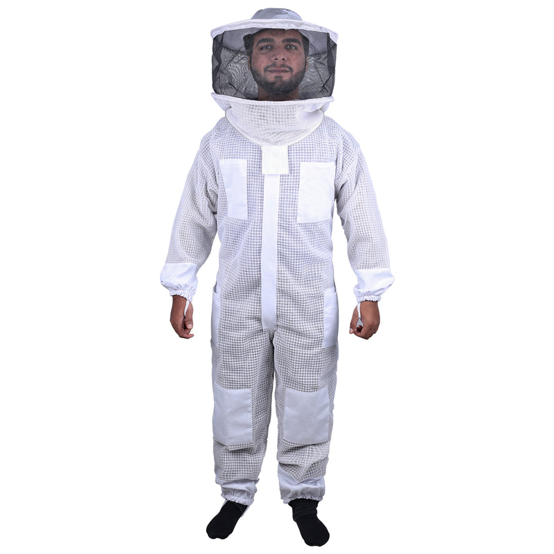 OZBEE Beekeeping Suit 3 Layer Mesh Ultra Cool Ventilated Round Head Beekeeping Protective Gear