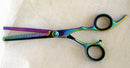 Barber Salon Multi Color Titanium Quoted Stainless J-2 Steel Professional Thinning Scissor 7"