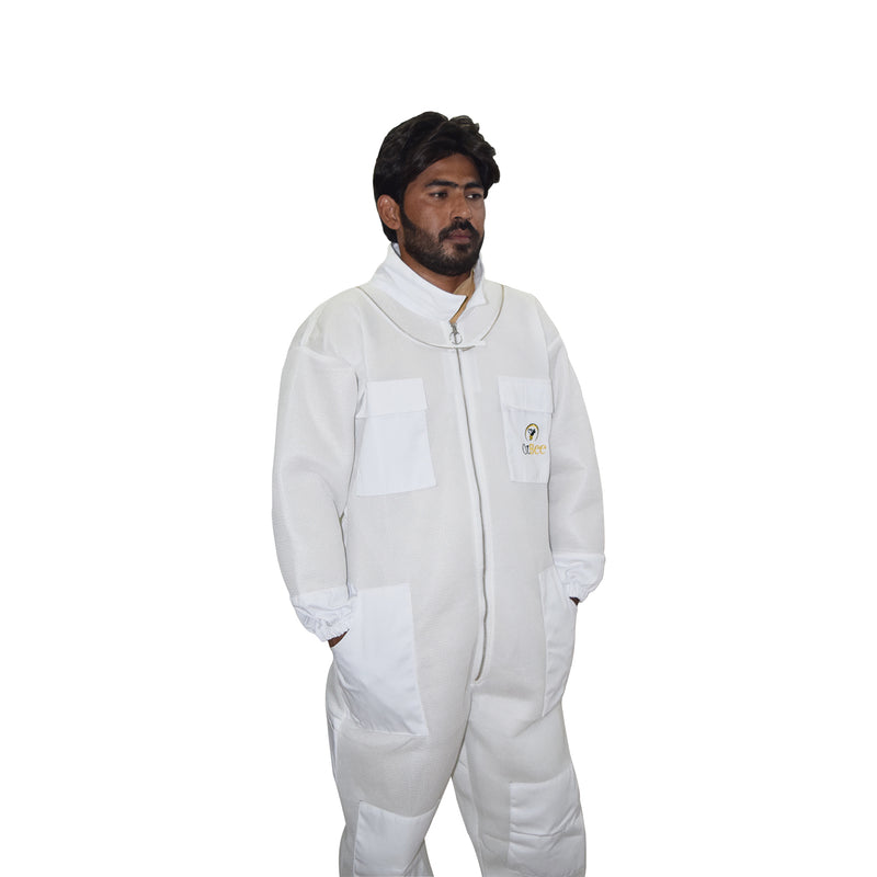 Beekeeping Starter Kit For Beekeepers With OZ Bee 2 Layer Mesh Ventilated Round Head Suit Protective Gear