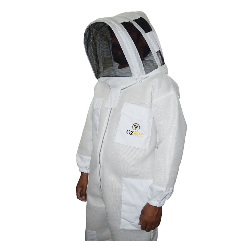 Beekeeping Starter Kit For Beekeepers With OZ Bee 2 Layer Mesh Ventilated Hoodie Viel Suit Protective Gear