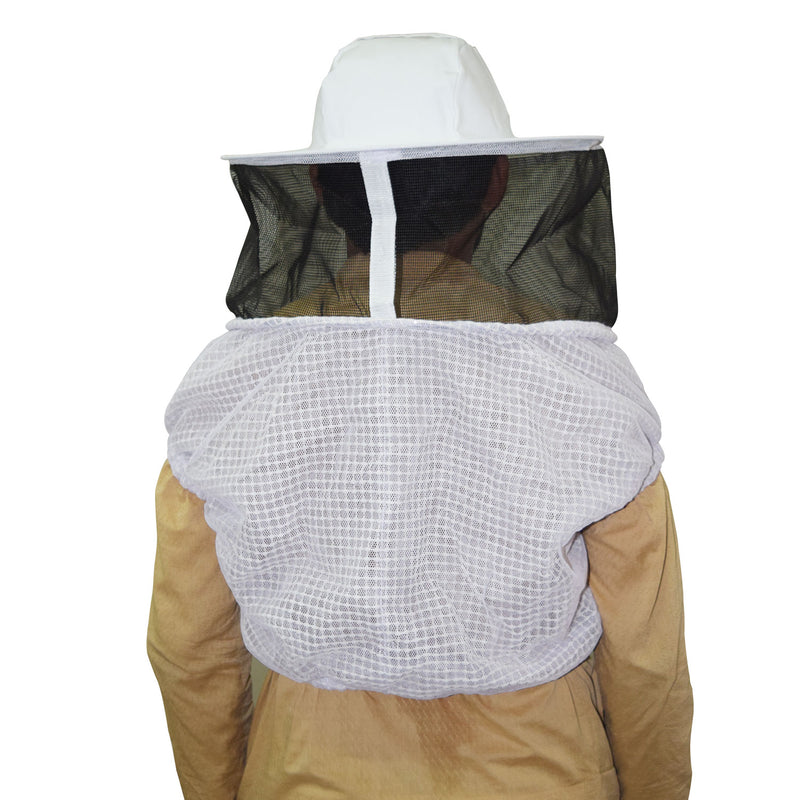 Beekeeping Bee Half Body Round Head Veil 3 Layer Mesh Ventilated Protective Gear