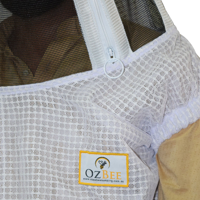 Beekeeping Bee Half Body Open Hoodie Style Veil 3 Mesh Layer Ventilated Protective Gear