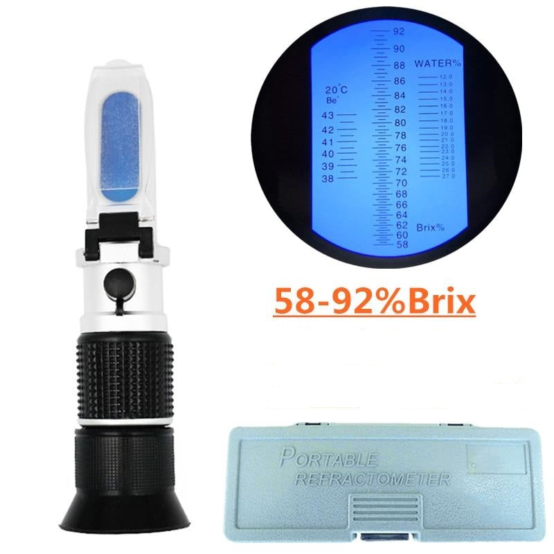 Honey Refractometer Tester Brix 58%- 92% Baume 0-32% Water for Beekeeper's