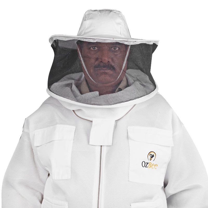 Beekeeping Bee Jacket 2 Layer Mesh Round Head Ultra Light Jacket Protective Equipment